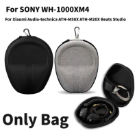 EVA Headphone Hard Case Organizer for Sony WH-1000XM4/Audio technica ATH-M50X Shockproof Portable Zipper Bag