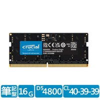 Micron 美光 Crucial NB-DDR5 4800 16G 筆記型 RAM 內建PMIC電源管理晶片 CT16G48C40S5