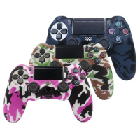 Camouflage Soft Silicon Control Cases For PlayStation 4 Controller Skin Gamepad Cover Accessorries For PS4 Joystick Case