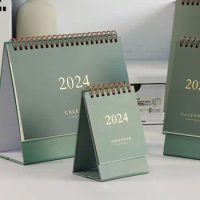 Planning Mini Desk Calendar Simple Paper Minimalism 2024 Calendar Mini Standing Flip Calendar Notepad