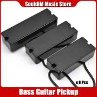4pair 4/5/6-String Sealed Soapbar 2-Hole Bass Guitar Pickup 5 String Double Coil Humbucker Pickup Ceramic Magnet Black
