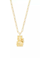 Wanderlust + Co Lucky Cat Gold Necklace