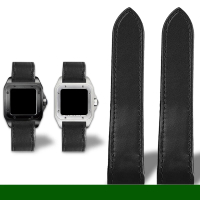 สายนาฬิกาหนังแท้สำหรับ Cartier Sandoz ผู้ชาย Santos100 ซีรีส์ Santos ขนาด 20 มม. 23 มม. หัวเข็มขัดพั