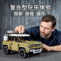 Sesuai dengan bata LEGO, model kereta set mekanikal kenderaan off-road Land Rover Defender, teka-tek