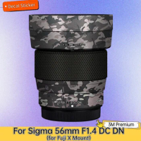 For SIGMA 56mm F1.4 DC DN for Fuji X Mount Lens Sticker Protective Skin Decal Vinyl Wrap Film Anti-Scratch Protector Coat