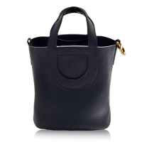 【Hermes 愛馬仕】經典IN THE LOOP系列山羊皮手提包(18cm黑色H084274CC-BLK)