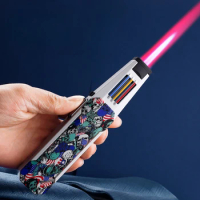 JOBON's New Red Flame Gas Lighter Direct Injection Windproof Cigar Special Spray Gun Lighter