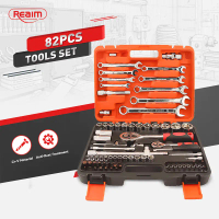 Pure REAIM 82 PCS Toolbox Set Kotak Peralatan Spanner Box Tool Set Ratchet Wrench Socket Toolbox