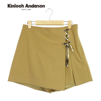 【Kinloch Anderson】甜美質感百搭斜蝴蝶結綁帶褲裙 褲子 短褲 金安德森女裝(深卡其)