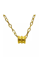 LITZ [SPECIAL] LITZ 999 (24K) Gold Tube Charm With 9K Yellow Gold Chain EPC1044-N