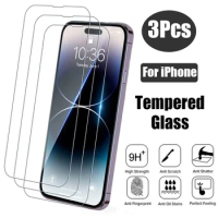 3PCS for iPhone 15 Pro Max Tempered Glass 14 Plus 13 12 Mini Screen Protector for iPhon 15 Protective Film Cover