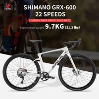 SAVA Carbon Fiber Gravel Road Bike with SHIMAN0 GRX-600 22-Speed/GRX-600 11-Speed Dual Disc Brake Discs Road Bike Race Bike