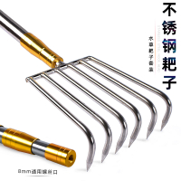 釣魚清理水草耙子摟草四齒六齒趕海小耙子不銹鋼桿頭配件釣魚用品