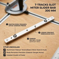 T Slider Slot Bar 300mm Meja Potong Table Saw Runner Gauge Miter Track 30cm Rel TE1SV
