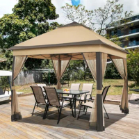 11x11 Outdoor Gazebo, Pop Up Canopy Shelter, Instant Patios Gazebos Canopy Tent with 4 Sandbags, Patio Gazebo
