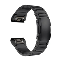 GORPIN Fenix 7X/6X Band, 26MM Titanium Metal Quick Fit Watch Strap for Garmin Fenix 7X,Fenix 5X Plus Fenix 6X Pro Bracelet Black