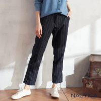 【NAUTICA】女裝修身直條直筒長褲(藍色)