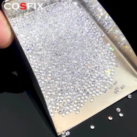 [Super White] Top Belgium Cut 1ct Small Size Stones Loose Black Moissanite 0.7mm-3mm D Color Lab Grown Moissanite Diamonds Beads