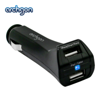 archgon雙USB車用充電器 車用電源轉換器 一對二車用擴充器 汽車點菸器MA-PCU21-K