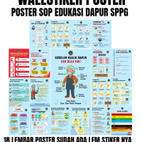 Paket Poster Wallsticker Dapur SPPG 18 Lembar dengan Lem Perekat
