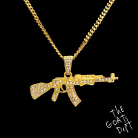 The Goats Dept Ak 47 Gold Gems Necklace / kalung model replika stainless titanium pria wanita unisex