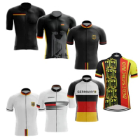Hot Retro Germany Men's Cycling Jersey Set Short Sleeve Mountain Bicycle Racing Clothes