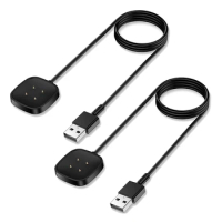 2PCS USB Charger Cable For Fitbit-Versa-4-Sense-2-Versa-3-Sense Cable USB Cable Cord Fast Charging Smartwatch