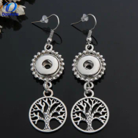 1 Pair! Tree Snap Button Earring Fit 12mm Snap Button Charms For Women LSEN12MM20-24