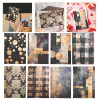 8 Sheets Background Pattern Paper Scrapbook Supplies for Crafting Patterned Scrapbook Diary Material Photo Album Journal