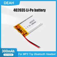 1-2PCS 402035 042035 300mAh 3.7V Lithium Polymer Rechargeable Battery For MP3 MP4 GPS Smart Watch Bluetooth Speaker LED Light
