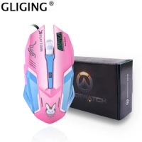 OW D.va Mercy Reaper Wired Mouse 6 Buttons Optical Gaming Gamer Mouse USB Computer Mouse For Fortnite Overwatch Gamers