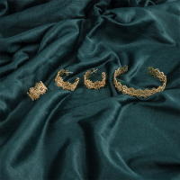 N-15 中古復古宮廷風系列14k注金鍍金雕花蕾絲鏤空手鐲耳環戒指