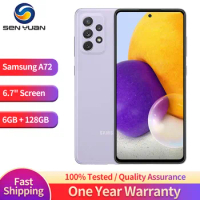 Original Samsung Galaxy A72 A725F 4G Mobile Phone Dual SIM 6.7'' 6GB RAM 128GB ROM NFC CellPhone 64MP+32MP Octa-Core SmartPhone