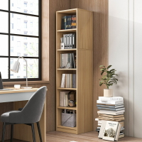 【品質保證】置物櫃 置物架 省空間書架落地實木色簡易靠墻家用客廳置物架轉角收納窄縫書