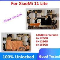 Original For Xiaomi Mi 11 Lite 11lite 5G Mainboard Motherboard Unlocked With Chips Logic Board 64/128/256GB Main Circuits Board