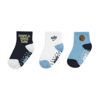 【NIKE 耐吉】寶寶襪 Lightweight 襪子 嬰兒 黑 白 藍 短襪 3雙入(NY2413003TD-001)