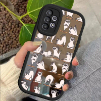 เคสSamsung a32 5G/A32 4G เคสหลังลายแมวสยามทำโยคะ พื้นผิวกระจกกันกระแทก เคสป้องกันกล้อง