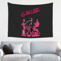 Retro Gorillaz Tapestry Hippie Polyester Wall Hanging Rock Wall Decor Table Cover Witchcraft Wall Carpet