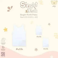 NARY Singlet Anak & Bayi - Singlet Putih Polos 0-6 Bulan & 1-3 tahun (1 pcs) - Lavie Baby House L (3