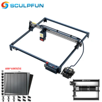 SCULPFUN S30 Ultra 33W Laser Engraver With 600x600mm Honeycomb and Rotary Roller CNC Laser Cutter Replaceable Protective Lens