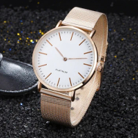 Simple Women Stainless Steel Analog Quartz Wrist Watch Luxury Geneva Female Watch