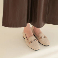 【WYPEX】針織馬銜釦樂福鞋女低跟懶人鞋(2色)