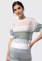 et cetera Printed Round Neck Knit Top MULTICOLOR
