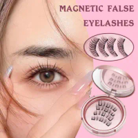 Magnet Mink Lashes100%Magnetic FalseEyelashes Natural False Handmade3D Lashes Eye Cils Magnetiqu Faux Hair Lashes False Nat D4B0