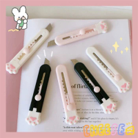 1pcs Cute Girly Pink Cat Paw Alloy Mini Portable Utility Knife Cutter Letter Envelope Opener Mail Knife School Office Supplies
