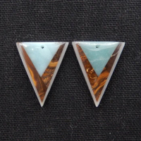 Triangle Amazonite White Jade Boulder Opal Intarsia Gemstone Beaded Earrings,Natural Gemstones Beads