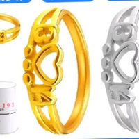 Tabung Cetakan cincin emas, perak motif love hati S190