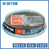 【超取免運】錸德 RITEK blu-ray BD-R 6X 10片桶裝 光碟 BD 藍光片 空白光碟片