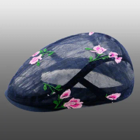 Mesh Breathable Hollow Beret Lace Flower Sun Visor Outdoor Sun Protection Cap Hollow Mesh Cap Breathable Adjustable Sun Hat