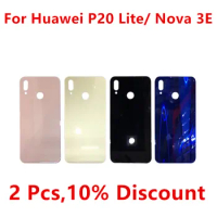 For P20 Lite/Nova 3E Battery Case Door Back Cover Phone Housing Case For Huawei P20 Lite Glass Panel Rear Cover Nova 3E Case